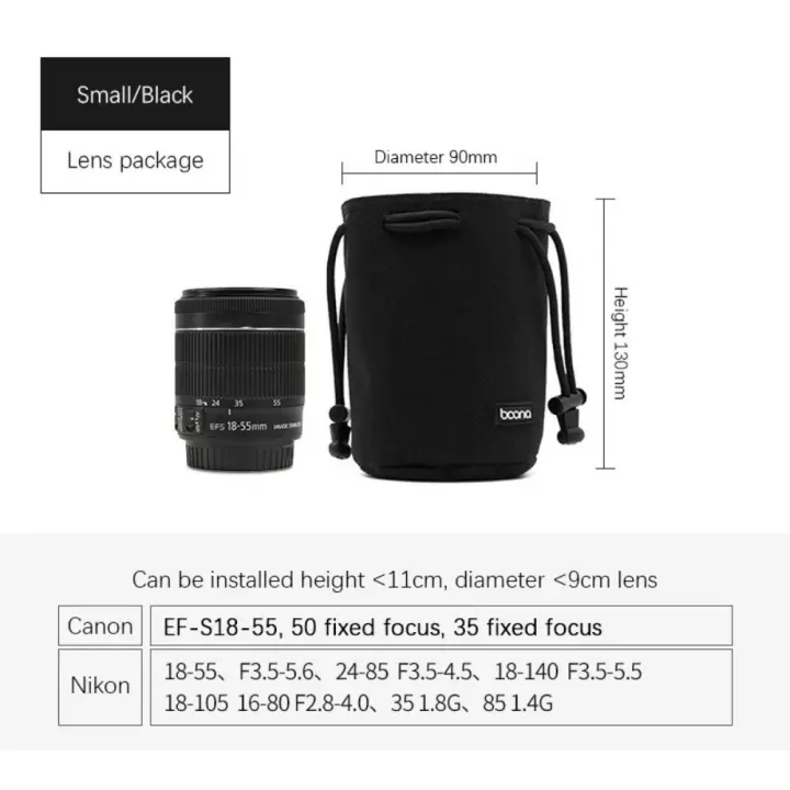 Bolsa de almacenamiento para cámara con correa ajustable, bolsa interior, funda protectora para lentes a prueba de polvo, forro de terciopelo impermeable, bolsa protectora para fotografía - 1