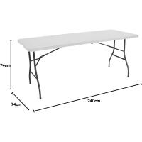 Mesa Plegable Portátil Blanca 240 cm Multiusos para Acampar, Eventos al Aire Libre o Interiores - details 2