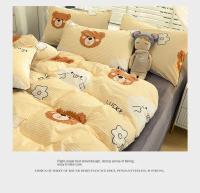 Juego de funda de edredón de terciopelo con funda de almohada, ropa de cama gruesa y cálida de invierno, edredón doble, tamaño Queen, Color sólido - details 14