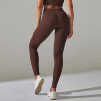 Pantalones deportivos de cintura alta sin costuras para yoga para mujer para hacer ejercicio y correr - details 29