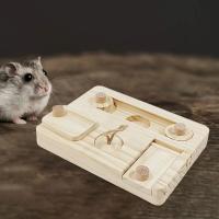 Juguete de forrajeo de madera, divertido juego de rompecabezas, juguetes de alimentación para conejito, hámster, Chinchilla, conejo para mascotas pequeñas - details 2