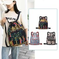Mochila de tela Oxford con cordón, bolso de mensajero ligero exótico, bolso de hombro plegable de gran capacidad, Outddor - details 2