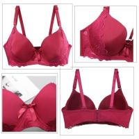 Sujetador sexy de encaje, ropa interior de copa grande, estampado de espiga, algodón. - details 4