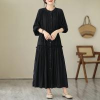 Elegante Vestido Suelto para Mujer Otoño 2025 Falda Larga de Moda de Talla Grande - details 2