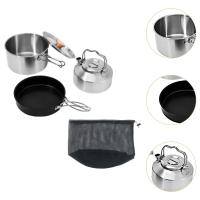 Juego de utensilios de cocina, olla para acampar, equipo de cocina al aire libre, mango plegable portátil - details 4