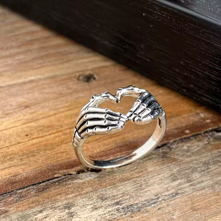 Conjunto de anillos de billar de póker de color plateado Vintage Punk para mujer Anillos de corazón gótico Hip Hop Y2k joyería de regalo masculina de moda coreana - 1