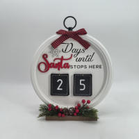 Calendario de Navidad con cuenta atrás artesanías de madera, adornos redondos, calendario de Navidad - details 7