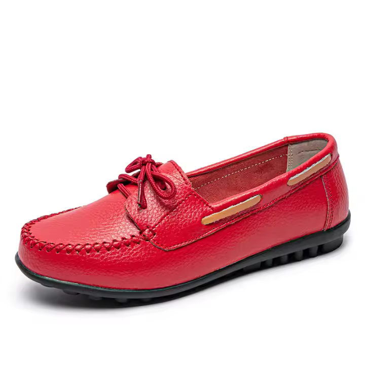 Tacones altos de cuero no estándar para mujer, cordones cómodos para navegar, moda e - 1