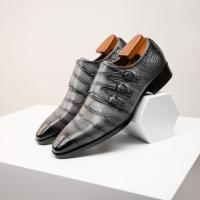 Zapatos de cuero transpirables de vestir para hombre con relieve. - details 15