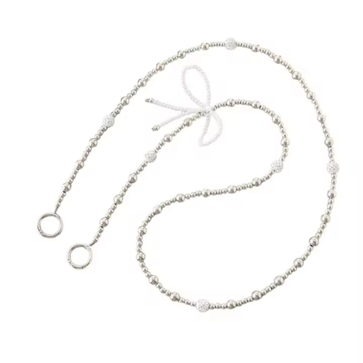 Cadena larga DIY para teléfono móvil, lazo, bolso antipérdida, cordón cruzado Y2k, reemplazo de lazo de perlas, cordón para teléfono, correas para bolso - 1