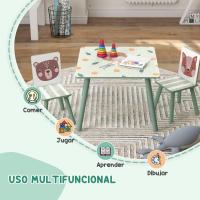 Juego de Muebles para Niños Pequeños Conjunto de Mesa y Sillas en Verde y Blanco para Dormitorio y Sala de Juegos Adecuado para Niños de 3-8 Años - details 2