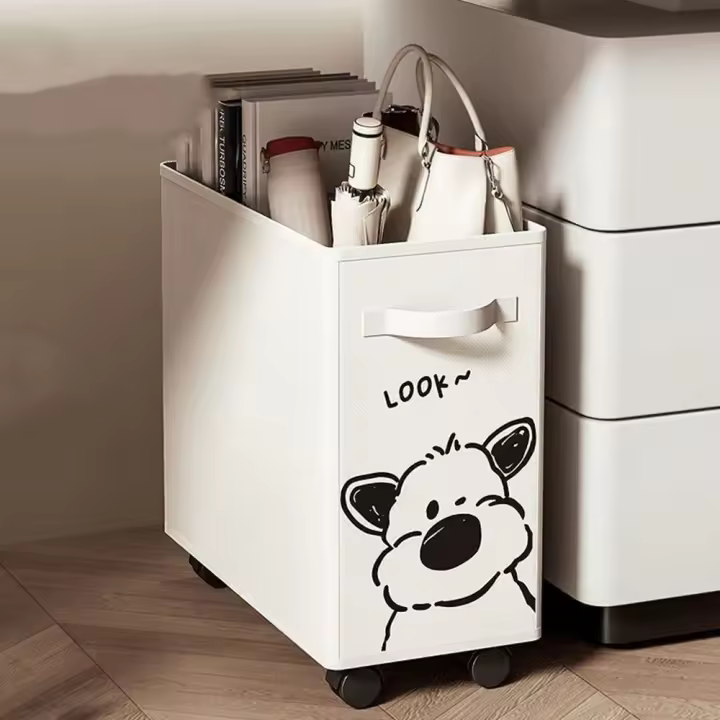 Cesta de almacenamiento para carrito de escritorio, tela Oxford, ahorro de espacio, cesta de ropa sucia plegable desmontable con ruedas a prueba de humedad - 1