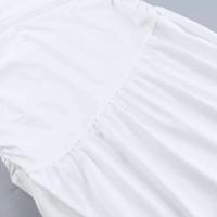 Verano 2024 Nuevo vestido largo ajustado con pliegues en los hombros y vestidos con dobladillo abierto en A para mujer - details 23