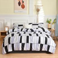 Súper King Seda de Cama con Estampado de Mármol Negro Funda de Edredón Simple Estilo Muebles de Dormitorio Conjunto de Ropa de Cama 220x240 - details 2