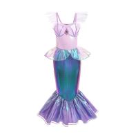 AmyStylish Niñas Princesa Sirena Ariel Cosplay Halloween Fiesta de Cumpleaños Verano Playa Vacaciones Vestido - details 68