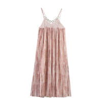 OUWU- 2025seaside Vacaciones Estilo Anillo Decoración Tie-dye Suelto Casual Vestido Con Tirantes Falda Larga Ropa De Verano Para Mujer - details 2