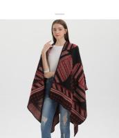 2023 nuevo chal retro para mujer con abertura Otoño e Invierno bufanda chal de punto cálido grueso de Cachemira de imitación - details 2
