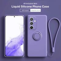 Funda de Silicona Líquida Magnética para Samsung A55 5g Cubierta de Teléfono con Soporte de Anillo - details 0