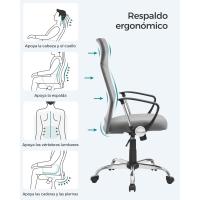 Silla ergonómica para Sala de Reuniones, Asiento Giratorio, Asiento Acolchado, Regulable en Altura e inclinable, Capacidad de Carga 120 kg, Negro - details 11