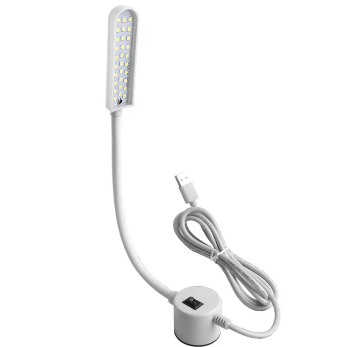 Luz magnética para máquina de coser USB, lámpara magnética LED blanca fría de 6000K para el hogar, oficina, dormitorio, mesa de costura, color blanco y negro - 1