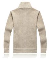 Chaqueta de Punto para Hombres en Invierno Cuello Abierto, Manga Larga, Forro de Lana, Ropa Casual de Color Sólido - details 8