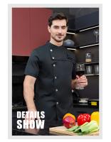 Chaqueta de cocina, uniforme de Catering, ropa de Chef de manga corta, camarera de Hotel, restaurante, ropa de trabajo, panadería, abrigo de Chef de Sushi, camisa de cocina - details 14