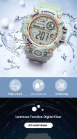 SHUNWAY Nuevo reloj despertador electrónico con luz nocturna deportiva de color gelatina ins reloj multifuncional - details 4