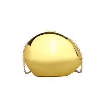 Bolso Concha Acrílica Fiesta Noche, Dorado Plateado Mujer con Bandolera Metal Brillante, Pequeño - details 12