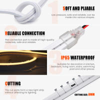 Tira de luces LED de neón de 5V de CC, señal de neón, cuerda de silicona impermeable, lámpara Flexible, 2 pines con cable de decoración del hogar, 3000k, 4000k - details 3