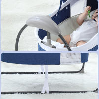 Columpio eléctrico para bebé, cuna con Bluetooth, rebotador de música, silla de columpio automático, balancín remoto con cama de cortina, azul - details 11
