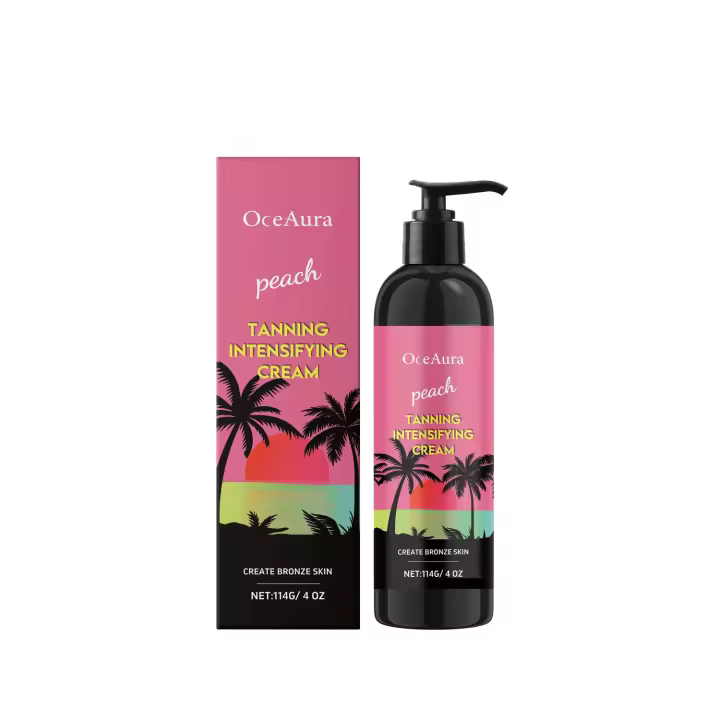 Crema corporal de larga duración que no mancha, color negro melocotón, sin sol, autobronceador, reproducción rápida del color - 1