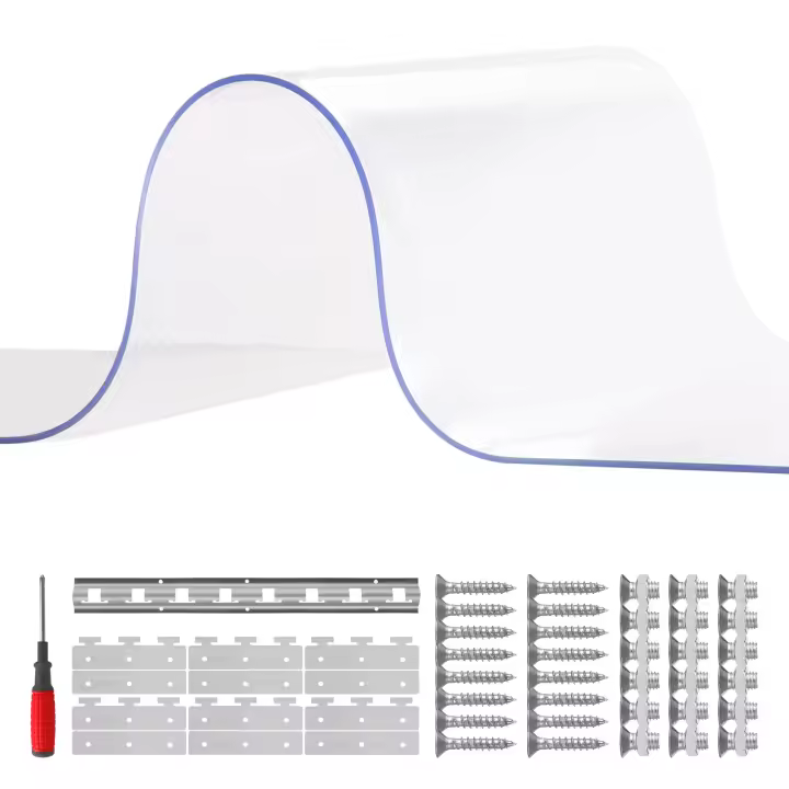 SucceBuy Cortina de tiras, cortina de puerta de tiras de PVC transparente, para puertas de congeladores, refrigeradores y almacenes, cortina de congelador - 1