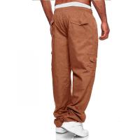 Pantalones casuales sueltos rectos con múltiples bolsillos para hombre, pantalones - details 15