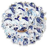 Juego de pegatinas Genshin Impact, Focalors Furina, Anime, dibujos animados, juguetes para niños, calcomanías, bricolaje, 56 piezas por juego - details 0
