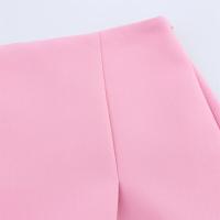 PB&ZA2025casual pantalones cortos de cintura alta de color sólido con línea A pequeña para todos los días, falda pantalón de verano para mujer - details 12