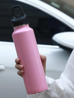 Botella de agua aislada de acero inoxidable con aislamiento al vacío de doble pared, botella de agua con tapa de asa. Adecuado para ciclismo al aire libre. - details 4
