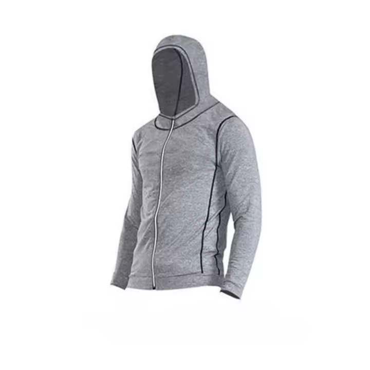 Entrenamiento físico de manga larga, sudadera con capucha y cremallera, chaqueta de secado rápido - 1
