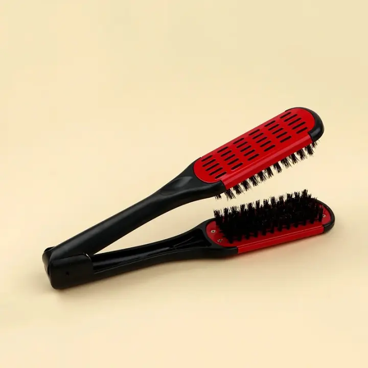 Peine Rectificador de Cabello Profesional Doble Peine en Forma de V Herramienta de Estilismo Sin Daño Certificado CE - 1