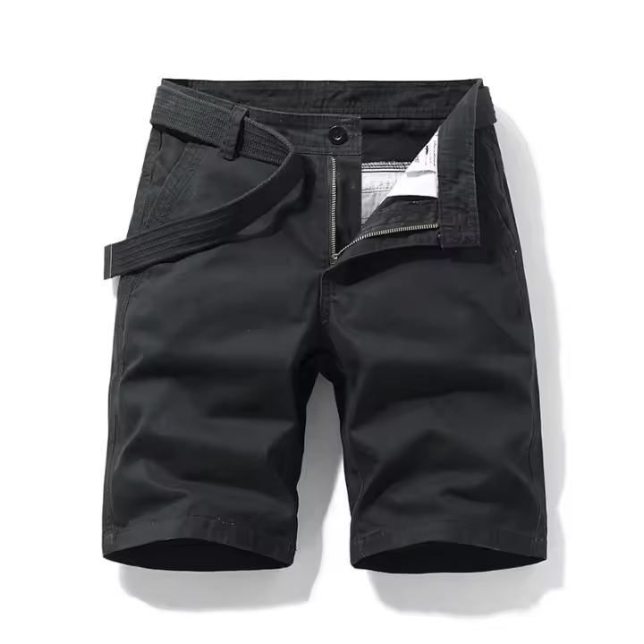 Pantalones Cortos de Verano para Hombre Bermudas Holgadas de Lujo, Color Caqui, Algodón 2023, Cargo Casual de Alta Calidad - 1