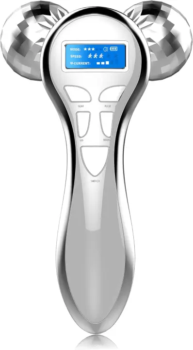 Rodillo masajeador Facial de microcorriente 4D, rodillo eléctrico recargable para estiramiento Facial, masajeador de brazos y piernas para masaje Facial antienvejecimiento y arrugas - 1