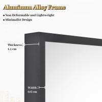 pie grande de 140 x 40 cm, espejo de cuerpo entero con marco de aluminio, para dormitorio, salón y cuarto de baño, dorado - details 13