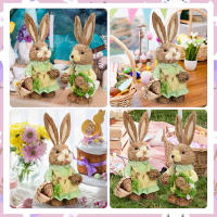 Adornos de Conejo de Paja 2Pcs Estatua de Conejo de Espuma Decoración para Fiesta de Pascua Regalo de Manualidades Foto 25/35cm - details 10