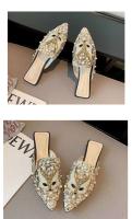 Zapatos planos de mujer con punta puntiaguda y espalda expuesta, zapatos de mujer antideslizantes - details 12