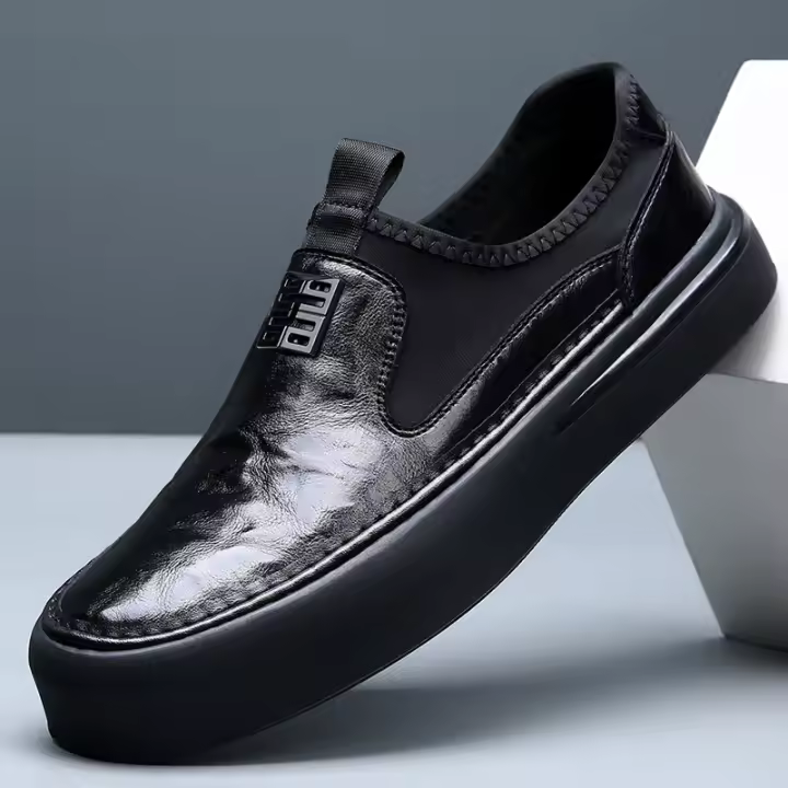 Nuevos mocasines casuales de hombre de un pedal de cuero transpirable - 1