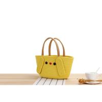 Bolsa de Almacenamiento Tejida de Hilo de Algodón Hecha a Mano Versátil para Festival de Bodas, Vacaciones en la Playa Bolsa de Mano con Asa Superior - details 1