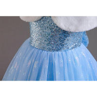 Vestido de malla largo con lentejuelas para niñas, estilo princesa, para presentaciones de piano. - details 7