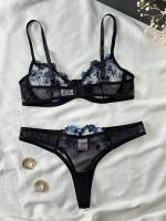 Babydoll de encaje bordado erótico, lencería Sensual de encaje, conjunto de sujetador 2024 para mujer, ropa interior íntima, disfraces sexys, conjunto de sujetador y bragas - details 2