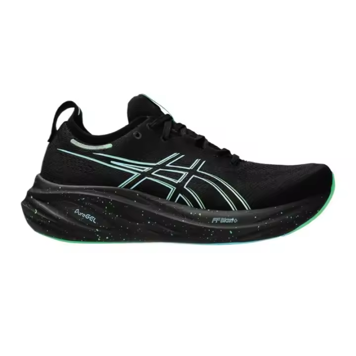 Leten Men GEL-NIMBUS 26 Zapatillas para correr en negro/Mar relajante - 1