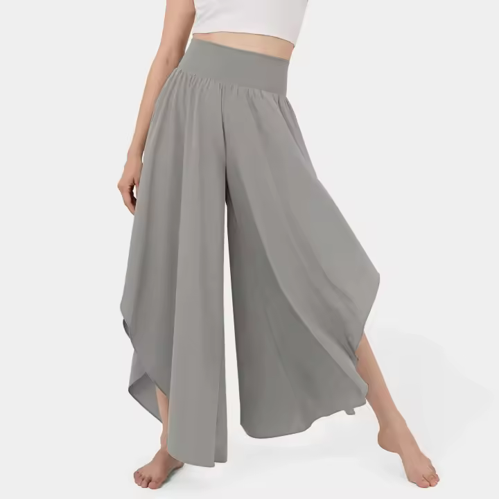 Ropa casual hippie de yoga de cintura alta de pierna ancha, pantalones para correr de mujer Palazzo bohemio de playa, gasa coreana - 1