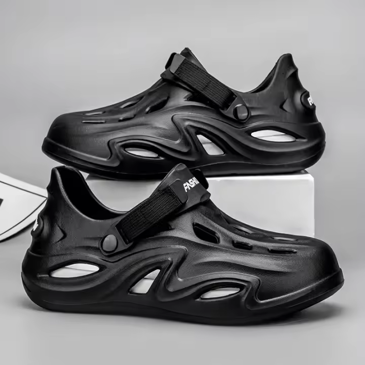 Nuevas sandalias al aire libre de los hombres zapatillas deportivas toboganes de playa transpirable suave zuecos de los hombres Casual zapatos de jardín antideslizante de los hombres sandalias al aire libre - 1